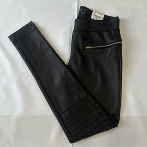 a.n.a A New Approach Women’s Black Faux Leather Moto Leggings  Stretch Size S